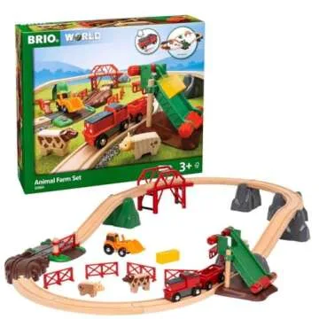 BRIO 33984 Animal Farm Set - Engaging Wooden Toy Train Set for Kids | Enhances Motor Skills | FSC-Certified Wood | Ideal for Ages 3 and Up