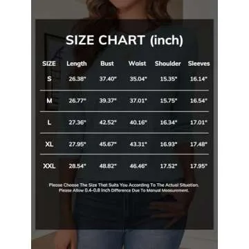 ATHMILE Women's Casual 3/4 Sleeve T-Shirts for Everyday Wear