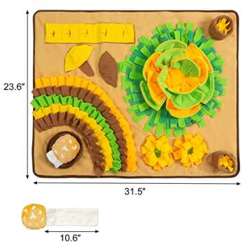 Verybegin Snuffle Mat for Dogs, 31.5" x 23.6" Large Sniff Mat, Interactive Dog Puzzle for Foraging S...