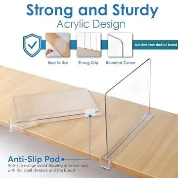 BigBcart Acrylic Shelf Dividers for Closet Organization Clothes, Purse Organizer for Closet, Clear Closet Dividers for Shelves, Purse Storage Organizer for Closet, Hand Bag Organizer Closet (12pcs)