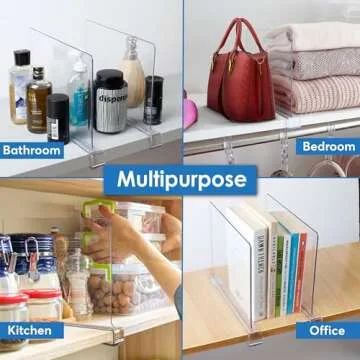 BigBcart Acrylic Shelf Dividers for Closet Organization Clothes, Purse Organizer for Closet, Clear Closet Dividers for Shelves, Purse Storage Organizer for Closet, Hand Bag Organizer Closet (12pcs)