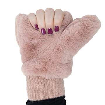 Funky Junque Faux Fur Convertible Mittens for Women