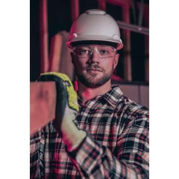 Crews BK310 BearKat 3 Polycarbonate Clear Lens Safety Glasses with Non-Slip Hybrid Black Temple Sleeve, 1 Pair