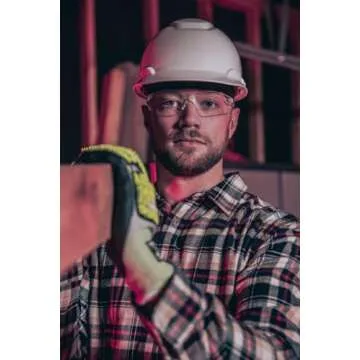 Crews BK310 BearKat 3 Polycarbonate Clear Lens Safety Glasses with Non-Slip Hybrid Black Temple Sleeve, 1 Pair