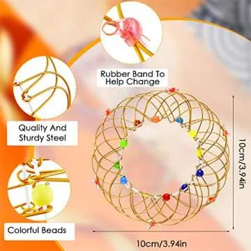 Skylety 2 Pieces Mandala Flower Basket Toy Flexible Iron Basket Creative Handmade Magic Loops Wire F...