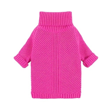 Fitwarm Valentines Dog Turtleneck Sweater, Dog Winter Clothes for Small Dogs Girl, Knitted Pet Coat,...