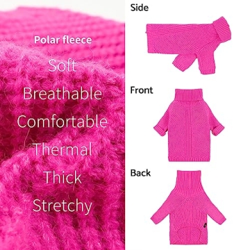 Fitwarm Valentines Dog Turtleneck Sweater for Small Dogs