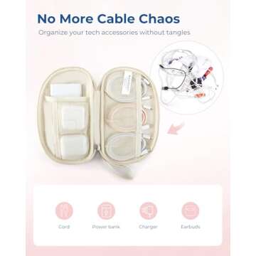 BAGSMART Travel Cord Organizer Electronics Organizer Travel Case, Puffer Cable Organizer Bag Travel ...