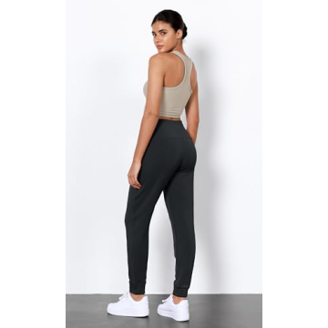 ODODOS Women's Modal Soft Jogger Pants with Pockets Adjustable Shockcord High Waist Sweatpants Casual Lounge Pants, Black, Small