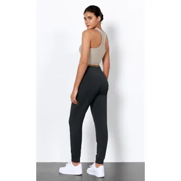 ODODOS Women's Modal Soft Jogger Pants with Pockets Adjustable Shockcord High Waist Sweatpants Casual Lounge Pants, Black, Small