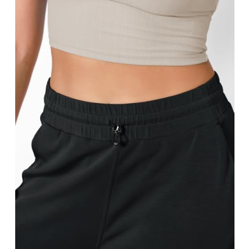 ODODOS Women's Modal Soft Jogger Pants with Pockets Adjustable Shockcord High Waist Sweatpants Casual Lounge Pants, Black, Small