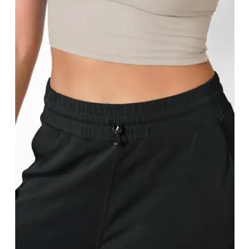 ODODOS Women's Modal Soft Jogger Pants with Pockets Adjustable Shockcord High Waist Sweatpants Casual Lounge Pants, Black, Small
