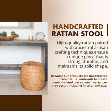 KOUBOO La Jolla Rattan Stool - Stylish Boho Seating