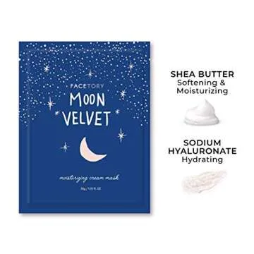 FACETORY Moon Velvet Moisturizing Sheet Masks for Soft Skin