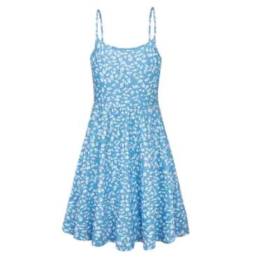 connche Floral Maternity Summer Dress Spaghetti Strap Nursing Breastfeeding Blue Floral L