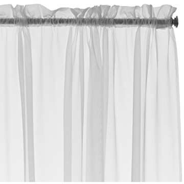Pairs to Go Victoria Voile Modern Sheer Rod Pocket Window Curtains for Living Room (2 Panels), 59 in...