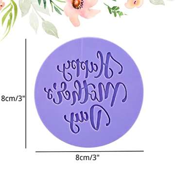 Crethinkaty Mother's Day Fondant Embosser "Happy Mother's Day" Shape 3D Raised Design Cookie Stamp f...