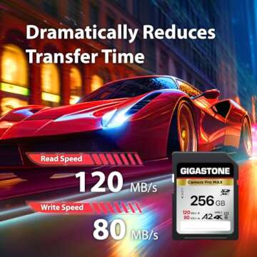 High-Speed GIGASTONE 256GB SD Card for 4K Video