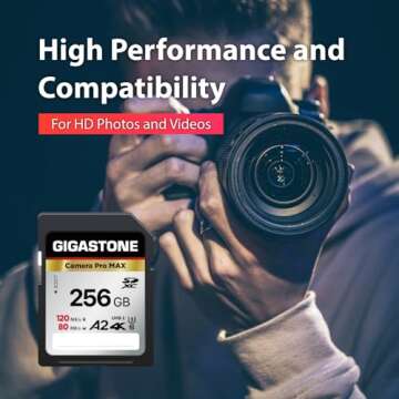 High-Speed GIGASTONE 256GB SD Card for 4K Video