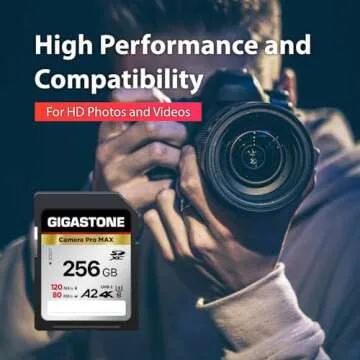 High-Speed GIGASTONE 256GB SD Card for 4K Video
