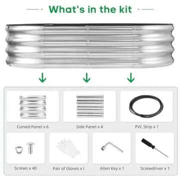 JERIA Raised Garden Bed,Galvanized Raised 4×2×1ft Planter Boxes Outdoor with Easy Assembly, Large Garden Bed for Vegetables, Fruits, Flowers