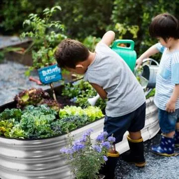 JERIA Raised Garden Bed,Galvanized Raised 4×2×1ft Planter Boxes Outdoor with Easy Assembly, Large Garden Bed for Vegetables, Fruits, Flowers