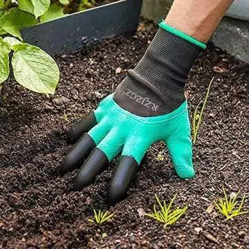 RZJZGZ 2 Pairs Garden Gloves with Claws for Women and Men Both Hands Gardening Work Gloves Garden Gloves Yard Work Safe Gloves for Easy Digging Planting