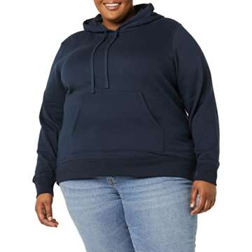 Amazon Essentials Women's Regular-Fit Fleece Pullover Hoodie (Available in Plus Size), Navy, Medium