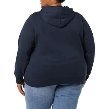 Amazon Essentials Women's Regular-Fit Fleece Pullover Hoodie (Available in Plus Size), Navy, Medium