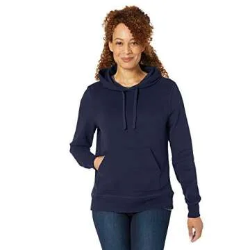 Amazon Essentials Women's Regular-Fit Fleece Pullover Hoodie (Available in Plus Size), Navy, Medium