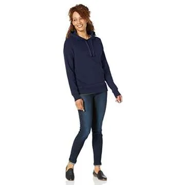 Amazon Essentials Women's Regular-Fit Fleece Pullover Hoodie (Available in Plus Size), Navy, Medium