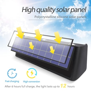 Mrzxy Solar Wall Lights - Up and Down LED Outdoor Lighting