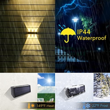 Mrzxy Solar Wall Lights - Up and Down LED Outdoor Lighting