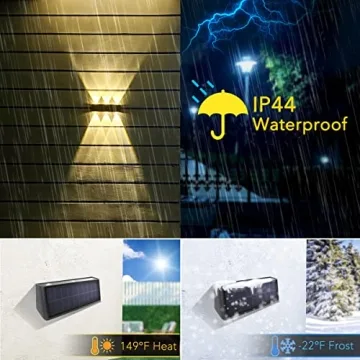 Mrzxy Solar Wall Lights - Up and Down LED Outdoor Lighting