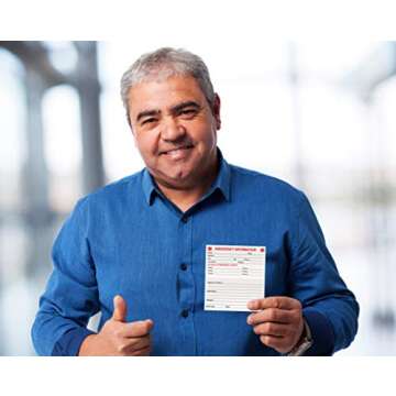 Red Medical Condition and Emergency Contact ID Wallet Card Folding, Medical Alert Card (5 Pack)