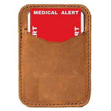 Red Medical Condition and Emergency Contact ID Wallet Card Folding, Medical Alert Card (5 Pack)