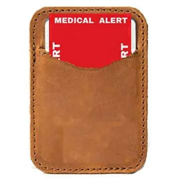 Red Medical Condition and Emergency Contact ID Wallet Card Folding, Medical Alert Card (5 Pack)