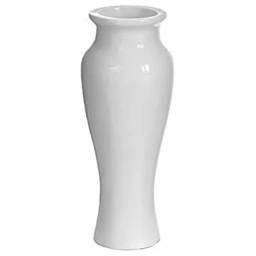 Modern Floor vase, White Unique Trumpet Floor Vase, Home Interior Decoration, Modern Floor Vase, Tall Floor Vases for Entryway and Living Room and Office, 24 inch