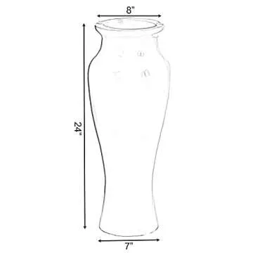 Modern Floor vase, White Unique Trumpet Floor Vase, Home Interior Decoration, Modern Floor Vase, Tall Floor Vases for Entryway and Living Room and Office, 24 inch