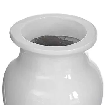 Modern Floor vase, White Unique Trumpet Floor Vase, Home Interior Decoration, Modern Floor Vase, Tall Floor Vases for Entryway and Living Room and Office, 24 inch