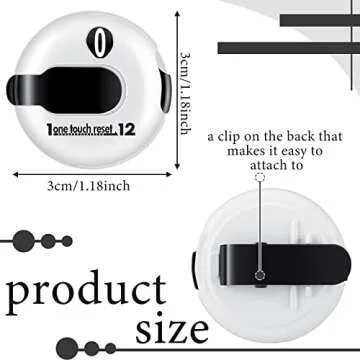 Frienda 3 Pieces Golf Score Counter Mini Golf Stroke Counter with One Touch Reset and Simple Attachm...