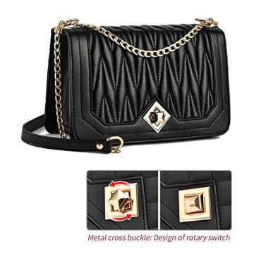 Travistar Crossbody Bags for Women Small Handbags PU Leather Shoulder Bag Ladies Purse Evening Bag Quilted Satchels with Chain Strap
