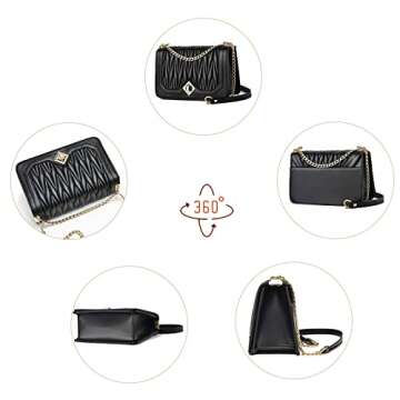 Travistar Crossbody Bags for Women Small Handbags PU Leather Shoulder Bag Ladies Purse Evening Bag Quilted Satchels with Chain Strap