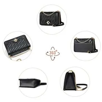 Travistar Crossbody Bags for Women Small Handbags PU Leather Shoulder Bag Ladies Purse Evening Bag Quilted Satchels with Chain Strap