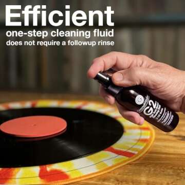 GrooveWasher Record & Stylus Care System – Record Cleaning Fluid & Large Scratch-Free Cleaning Pad with Delicate Stylus Brush & Cleaning Solution + Bonus Label Mask, Protect & Preserve Vinyl Records