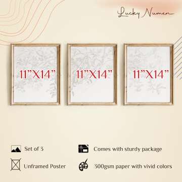 Apple Tree Vintage Wall Art Set of 3 - Elegant Botanical Prints for Home Decor