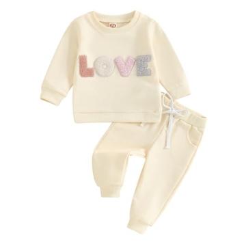 CREAIRY Valentines Day Toddler Outfit - Soft Cotton Love Set for Baby Girls & Boys