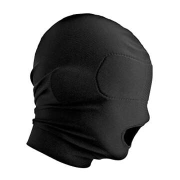 Master Series Disguise Open Mouth Hood with Padded Blindfold - Black Spandex