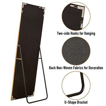 Rose Home Fashion Mosaic Style Frame-65 x22“, Full Length Mirror, Floor Mirror, Standing Mirror, Full Body Mirror, Large Mirror, Floor Length Mirror, Wall Mirror, Gold Mirror, Gold Mosaic Frame