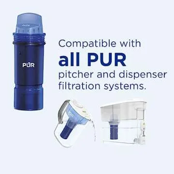 PUR Water Pitcher & Dispenser Replacement Filter 3-Pack, Genuine PUR Filter, 3-in-1 Powerful Filtration for More Chemical & Physical Substance Reduction, 6-Month Value, Blue (CRF950Z3)